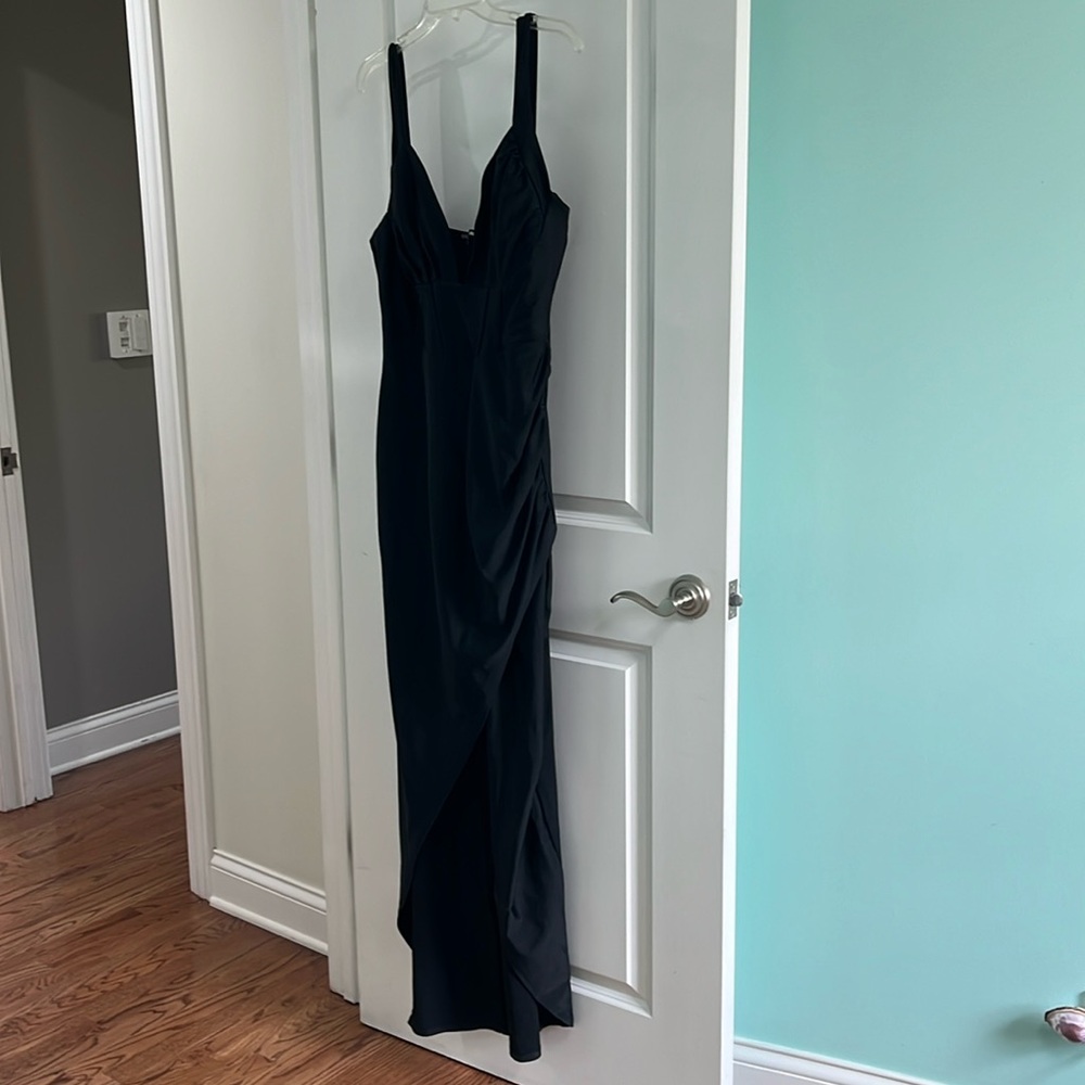 FashionNova Black Low Cut Dress - Picture 2 of 12